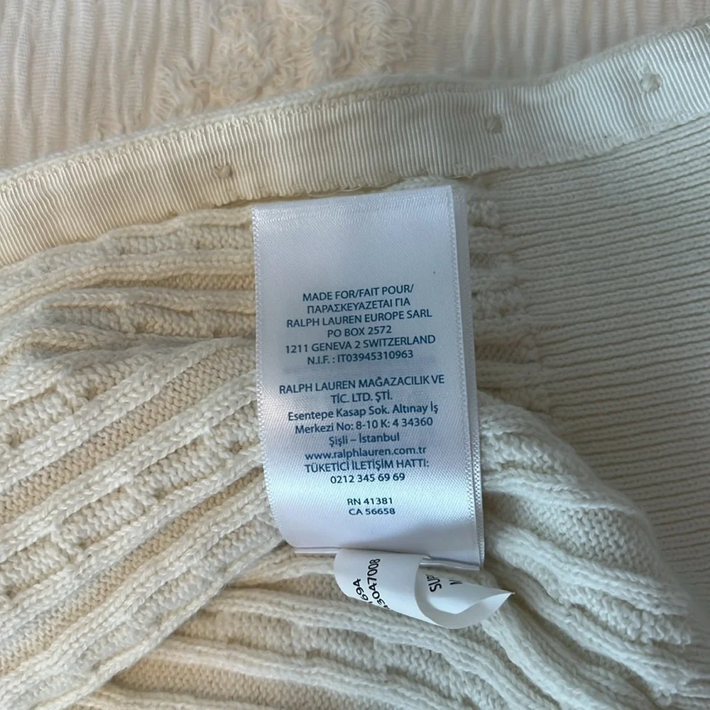 Ralph Lauren Cream Cable Knit Kids Cardigan